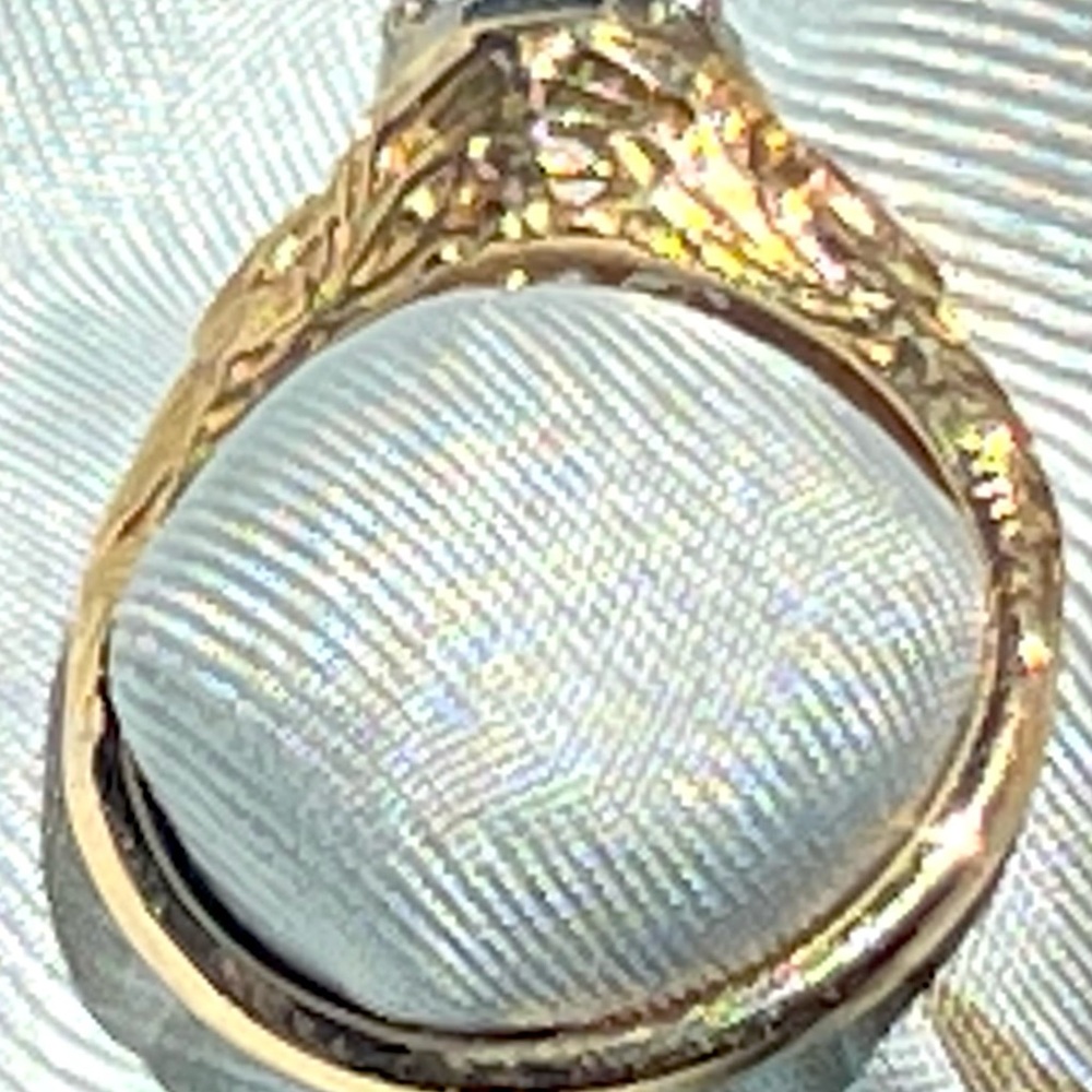 Antique Style Moissanite 18k Gold Ring - image 7